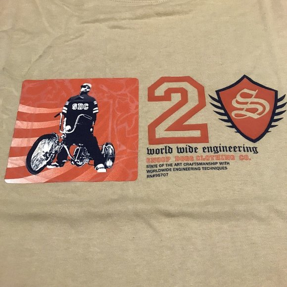 Y2K Snoop Doggy Dog Clothing Worldwide Engineering Tan T-Shirt Sz 2XL - Picture 4 of 10